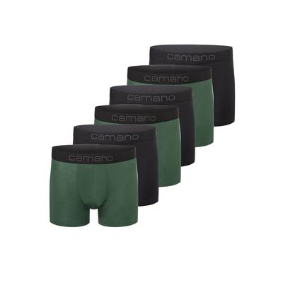 Boxershorts CAMANO "6er Pack", Herren, Gr. S, grün (sycamore grün), 95% Baumwolle, 5% Elasthan, Unterhosen
