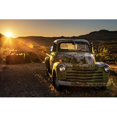 Fototapete PAPERMOON "Altes Auto", bunt, B:3,5m L:2,6m, Vlies, Tapeten