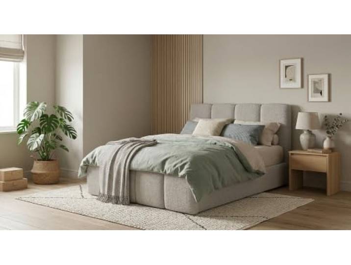 Imebel Sofina Polsterbett 160x200 cm – Doppelbett mit Bettkasten, gepolstertes Bett mit Kopfteil und Stauraum, modernes Schlafzimmerbett