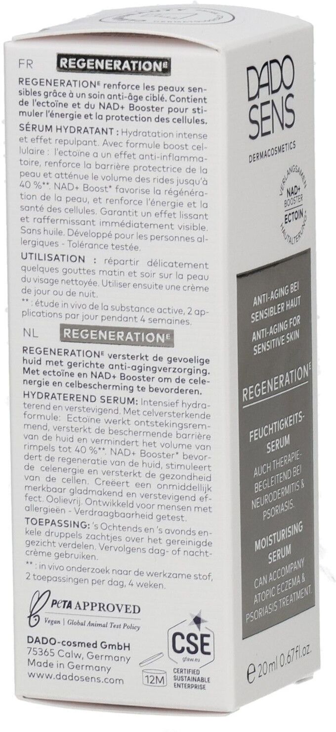 Dado Sens Regeneration E Feuchtigkeitsserum 20 ml Flüssigkeit