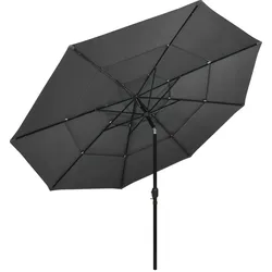 vidaXL 3-stufiger Gartensonnenschirm mit anthrazitfarbenem Aluminiummast Modell Helios Panorama Soleil