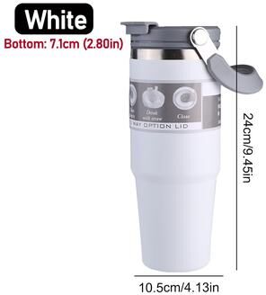 ModernMart 30oz Vacuum Insulated Cup Double Layer Stainless Steel Water Bottle For Hot & Cold Drinks white