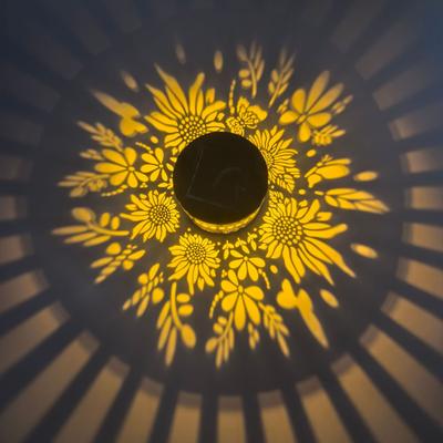 Perfect Picks Market Solar Mandala Sunflower Wall Light With LED Bulbs Waterproof Outdoor Pendant For Garden & Courtyard Decoration sunflower