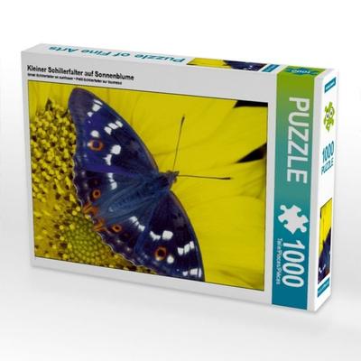CALVENDO Puzzle Kleiner Schillerfalter auf Sonnenblume | 1000 Teile Lege-Größe 64x48cm Foto-Puzzle für glückliche Stunden