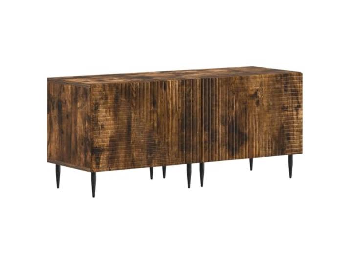 PUGYNBK TV-Schrank, rauchige Eiche, Sperrholz Schlankes Design, wendbare Tür um 90 °, feuchtigkeitsbeständig, geräumige Aufbewahrung