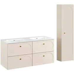 BADMÖBEL 120.4cm Sanae 2er-Set Sandbeige