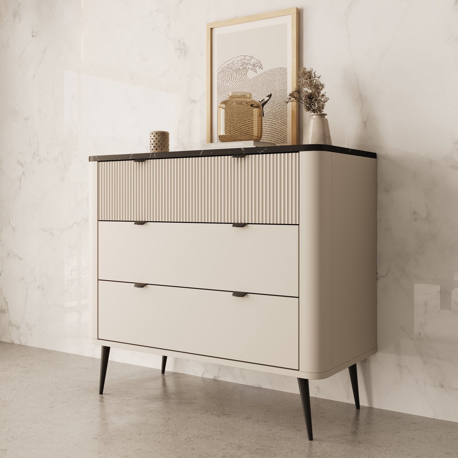 Meubella Ladekast Mace Beige 90 cm