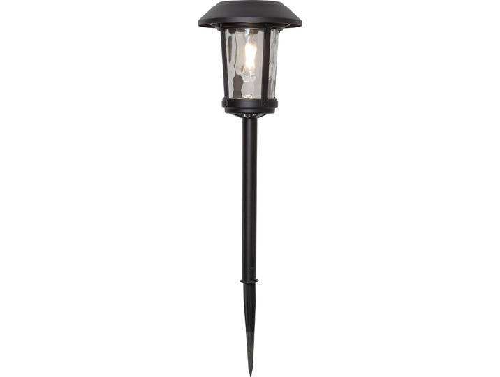 LED Solar-Pollerleuchte ,Florian', Aluminium, Lichtsensor, schwarz, warmweiß, 47cm