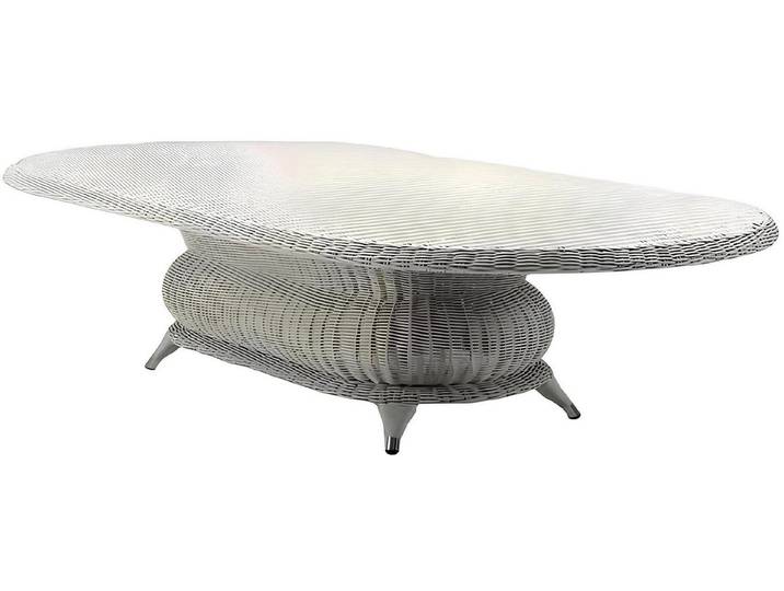 Xlmoebel Couchtisch Moderner Grauer Couchtisch aus hochwertigem Rattan (Tisch), Hergestellt in Europa