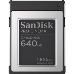 SanDisk Professional PRO-CINEMA CFexpress Type B (640 GB, CFexpress Typ B), Speicherkarte, Schwarz