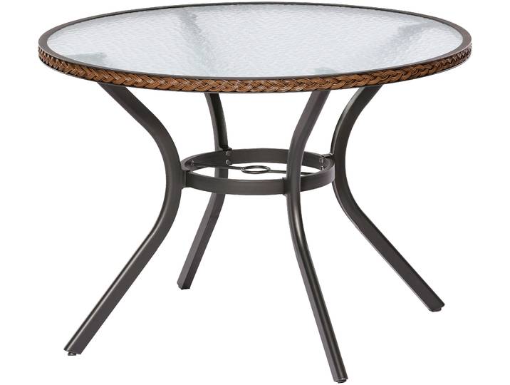 Gartentisch MERXX Ravenna , grau (braun, anthrazit), H:73,5cm, Tische, Gartentisch, für den Balkon geeignet, Ø 100 cm
