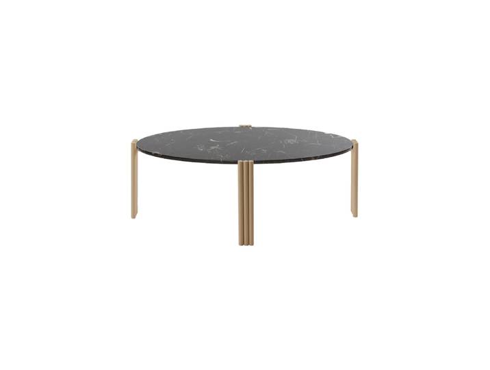 Marmor Design Beistell-/ Couchtisch „Tribus“ Light Sand/Schwarz 92.4 x 47.6 cm AYTM