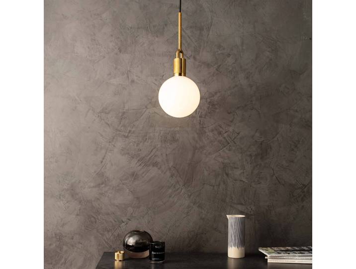 Glazen hanglamp Forked, dimbaar, messing / goud, Woon-/ Eetkamer, Messing, hanglamp