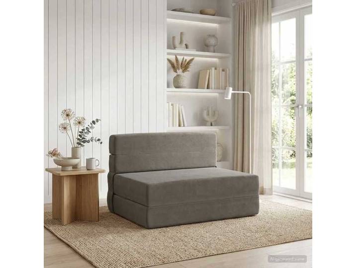 Canapé-lit pliable gris clair 100x80x60 cm tissu convertible compact gain place salon pratique moderne