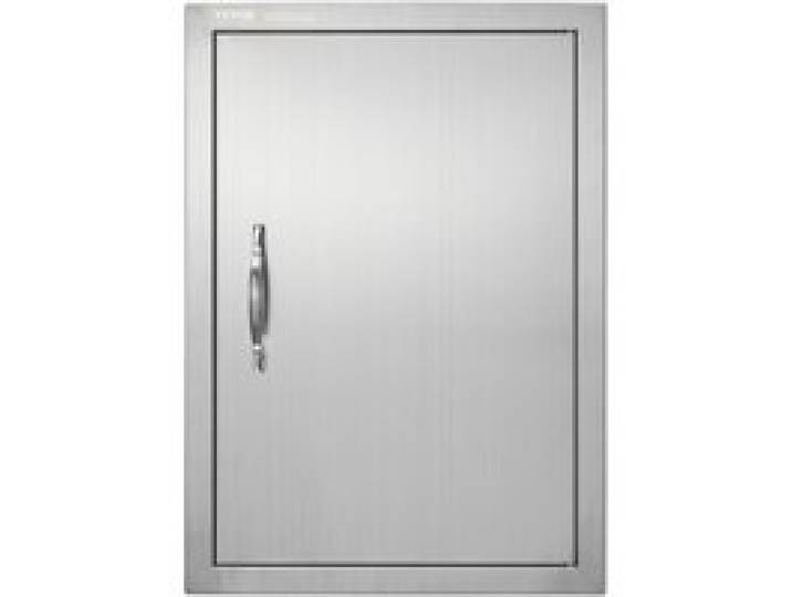 VEVOR Porte d'Accès pour Barbecue, Simple Porte de Cuisine Extérieure 432x610x46 mm, Porte Encastrée en Acier Inoxydable Réversible, avec Poignée, pour Îlot de Barbecue, Placard Extérieure, Jardin