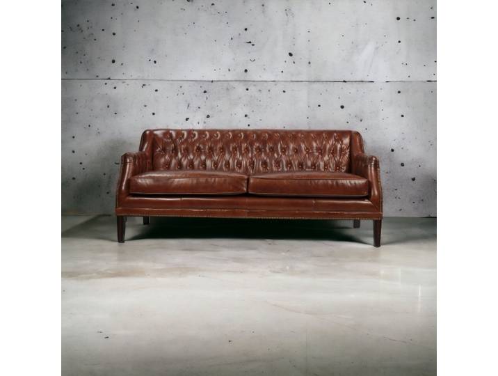 Grand Canapé Chesterfield Hampton en cuir - Cigare