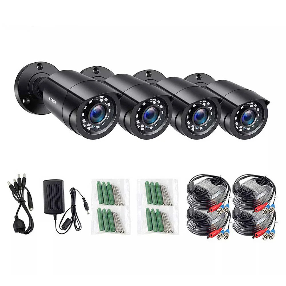 ZOSI Beveiligingscamera 1080P HD waterdicht zwart