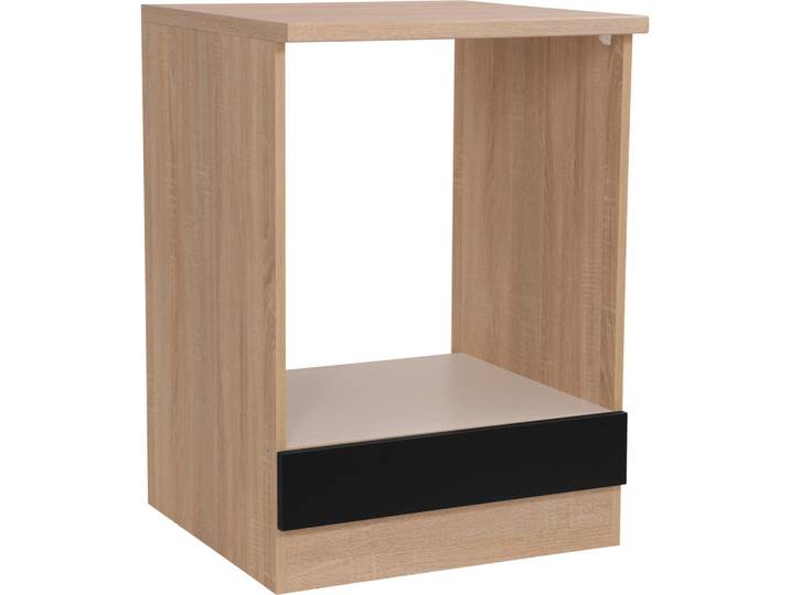 Respekta Herdumbauschrank Merle, Schwarz, Eiche, 60x84.8x60 cm, individuell planbar, Küchen, Küchenmöbel, Küchenschränke, Geräteumbauschränke