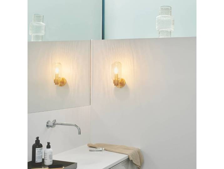Nordlux Wandlampe Tutan, dimmbar, messing / gold, für Badezimmer, Metall, Wandleuchte, Wandlampe Bad