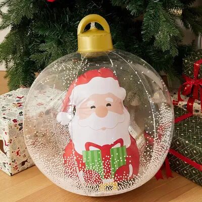Inspire Daily Merch Transparent Giant Inflatable Christmas Ball Christmas Ornaments PVC Inflatable Ball snowman