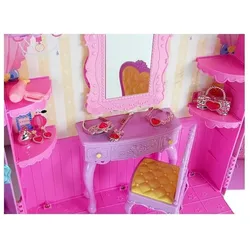 Lean Toys Ankleidezimmer mit Licht und Spiegel. 26 cm grosse Puppe. Ein Satz Kleidung. Anhänge