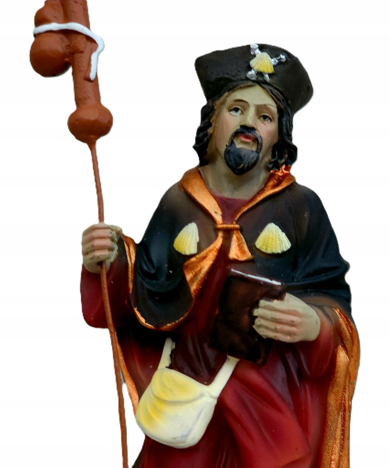 Sint Jacob Apostel Figuur - 12 cm, Handgeschilderd Polyresin