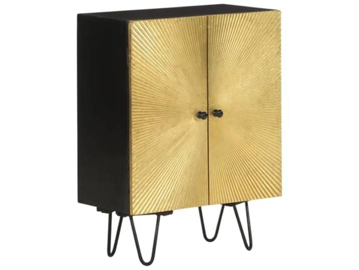 RJPLMFV Anrichte, 55 x 30 x 75 cm, Massivholz, Mangoholz Unterteilte Aufbewahrung, staubdichte Türen, Ausstellungsplatte, Wandbefestigung inklusive