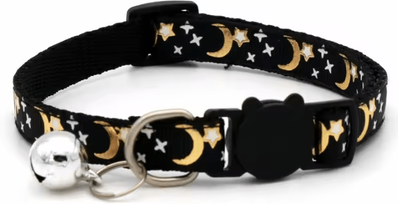 Inspire Curations PawCharm Adjustable Pet Collar With Bell c Black