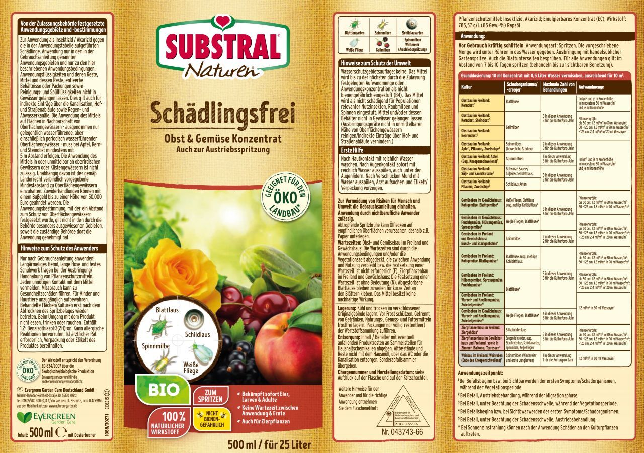 Naturen Schädlingsfrei Obst und Gemüse 500 ml
