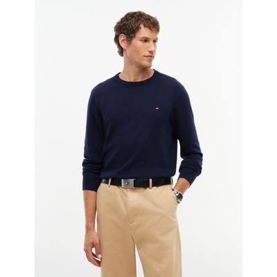 Ledergürtel TOMMY HILFIGER "TH FLAG PLAQUE", Herren, Gr. 95, schwarz, Rindsleder, Gürtel Ledergürtel