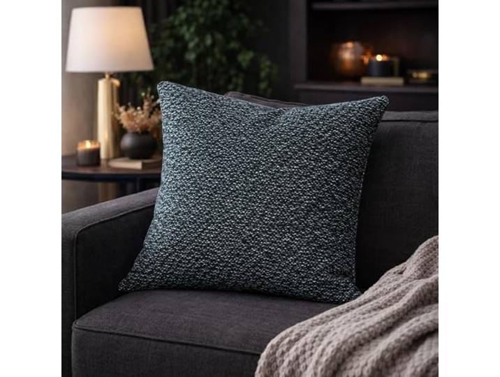 HOME WOHNIDEEN Housse de Coussin\, Aspect Lin\, sans Rembourrage\, Couleur : Bleu\, Dimensions : 50 x 50 cm\, Nombre : 1