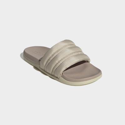 Hausschuh ADIDAS SPORTSWEAR "ADILETTE COMFORT 2.0 BADESCHLAPPEN", Damen, Gr. 40,5, beige (crystal linen, dual lila, wonder taupe), Textil, Schuhe Hausschuh, als bequemer Hausschuh