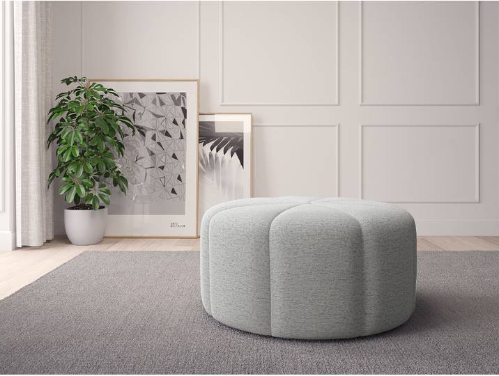 Pouf FORA 80cm Gris Tissu Saia: Gris clair