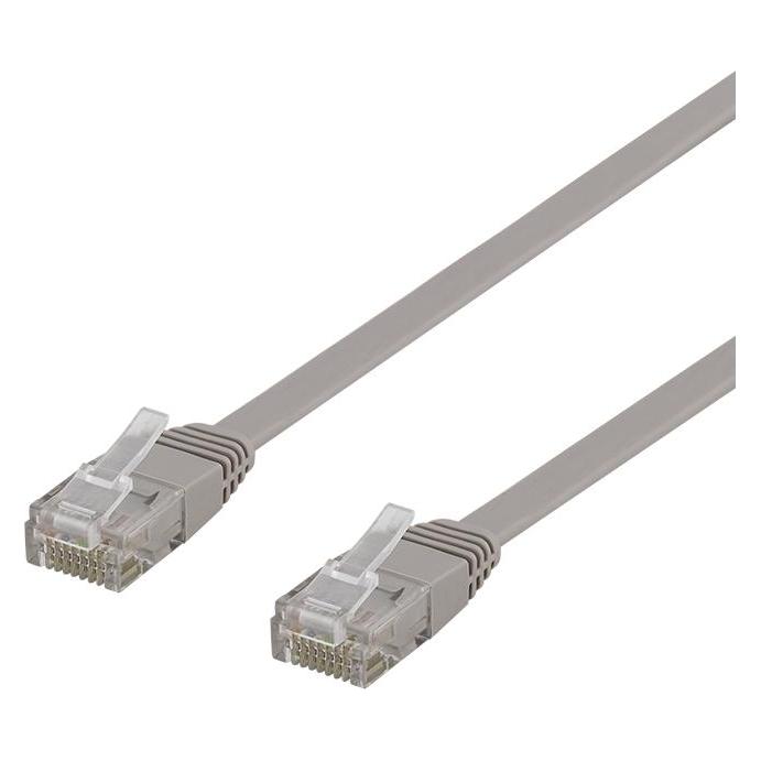 Deltaco patchkabel - 50 cm - gra (U/UTP, CAT6, 0.50 m) (TP-60-FL)