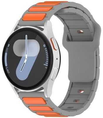 Everyday Crate Silicone Watch Band Dual Color Shaped Adjustable Replacement Watch Strap grey Orange