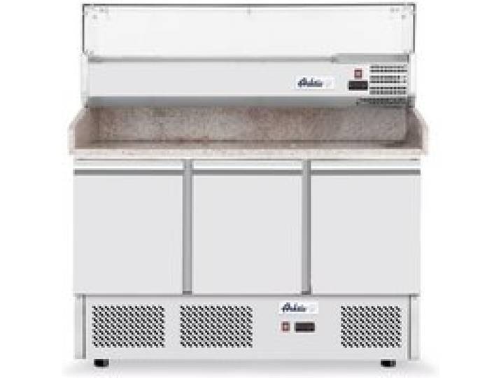 Saladette pizza 3 portes avec vitrine réfrigérée 380+40L Arktic - Hendi