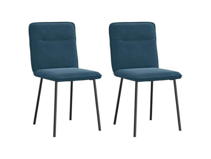 HMDNGOUT Esszimmerstühle 2 STK. Blau Samt Metall und Holz Gestell, dicker Schaumstoff, Samtbezug, Esszimmer, Wohnzimmer, Gästezimmer