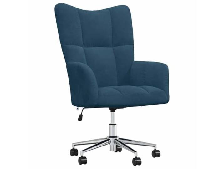 HAQWRDQSG Relaxsessel Samt Blau Höhenverstellbar Bürostuhl Mit Rollen Ergonomischer Samtsessel mit 360° Drehfunktion und Rollen für Arbeitszimmer, Schlafzimmer und Schminktisch.