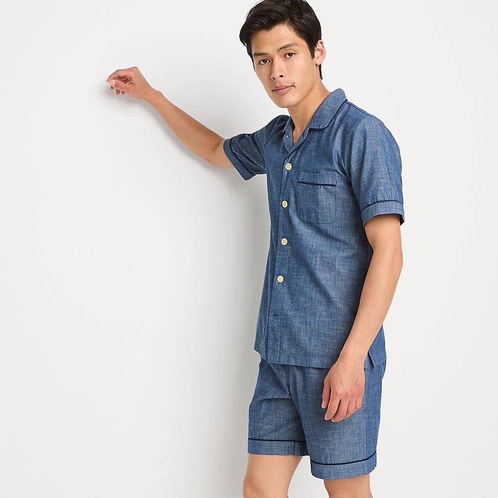 Essenzielle Popelin-Pyjamashorts für Herren, Herren, size: regular, Blau, Baumwolle, by Lands' End