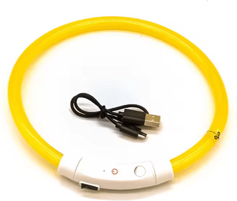 Inspire Picks GlowGuard LED Dog Collar For Nighttime Safety & Visibility 2 yellow m 50cm