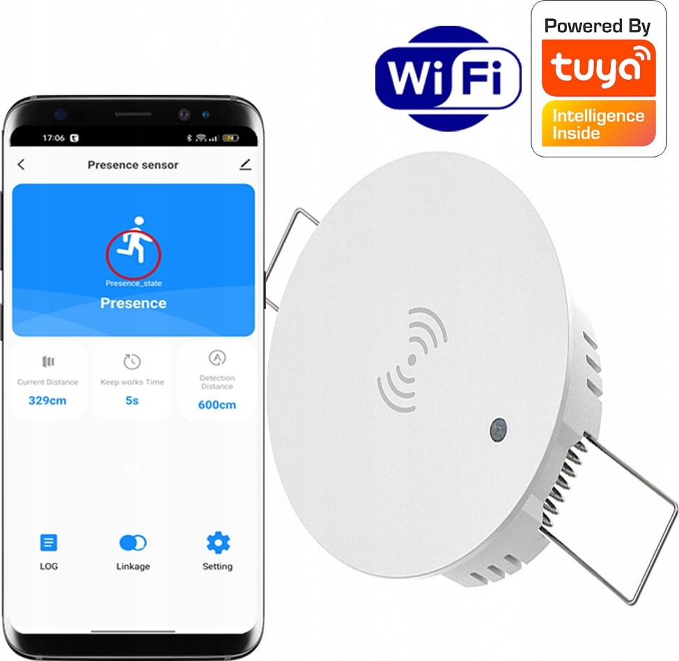 RTX Tuya Smart plafondlamp met RTX microgolfsensor en WLAN-bewegingssensor 230V