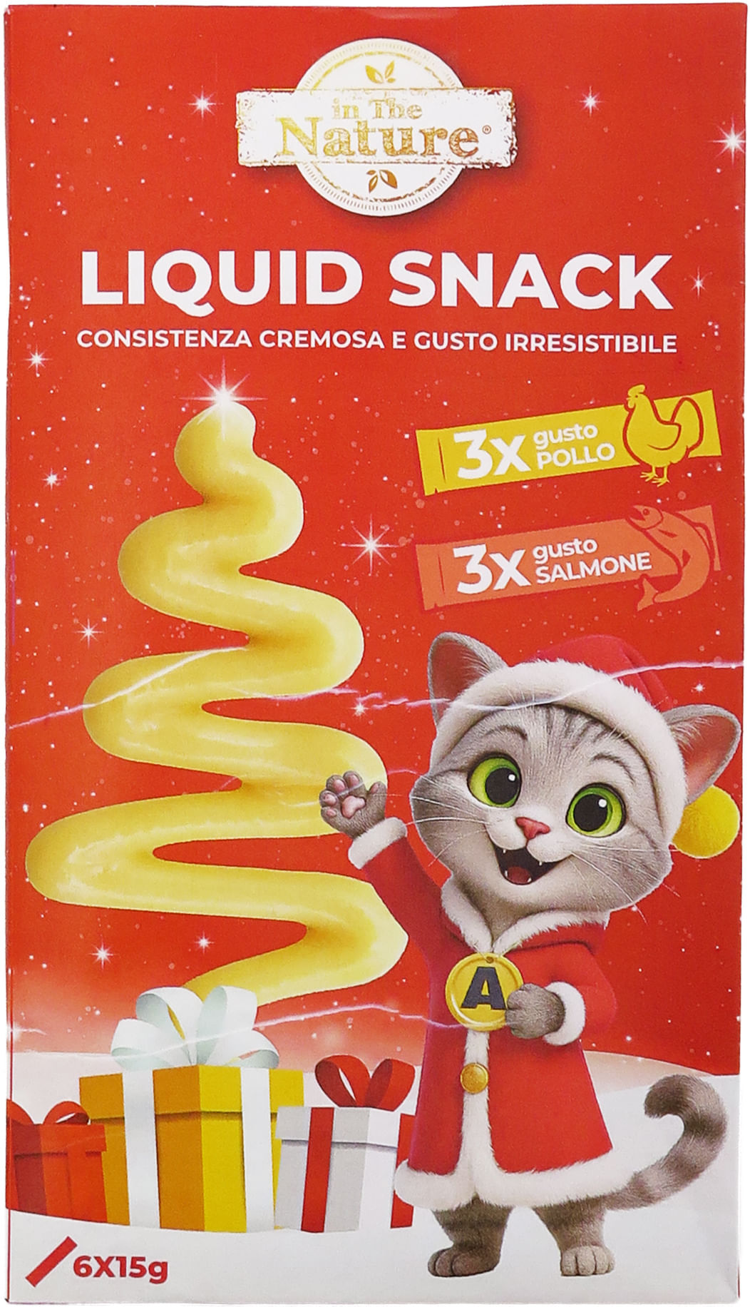 In The Nature Snack Cat di Natale Christmas Liquid Pollo e Salmone 90GR