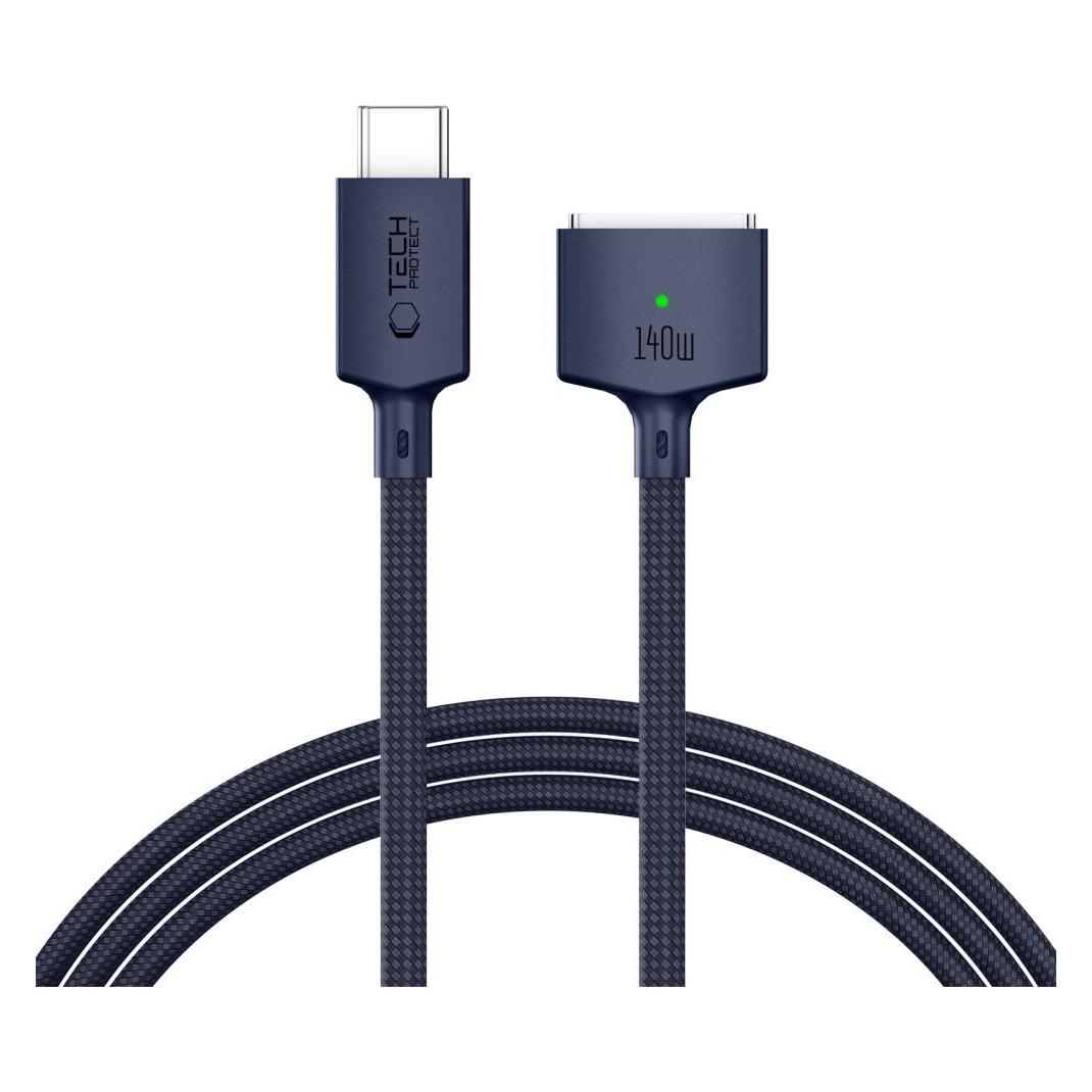Tech-Protect Mmc01 Ultraboost Magnetic Macbook Cable Type-C To Magsafe 3 140w 200cm Midnight Blue (2 m, 140 W) (TECH-PROTECT)