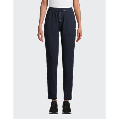 Jogginghose JOY SPORTSWEAR "D JOGGINGHOSE THEKLA", Damen, Gr. 42, N-Gr, blau (night), Obermaterial: 96% Baumwolle, 4% Elasthan, Hosen Jogginghose, für Freizeit und Training, sportlicher Stil, bequeme Passform