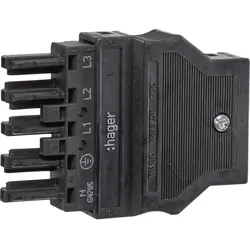 Hager G4705 Eingangsbuchse Wago 5-polig für starre und feindrahtige Leiter 1,5-2,5mm2
