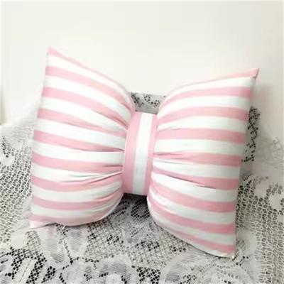 Trendy Discount Goods Stripe Bow Pillow Sofa Back Cushion Office Lumbar Pillow Photography Cushion black 25x18cm