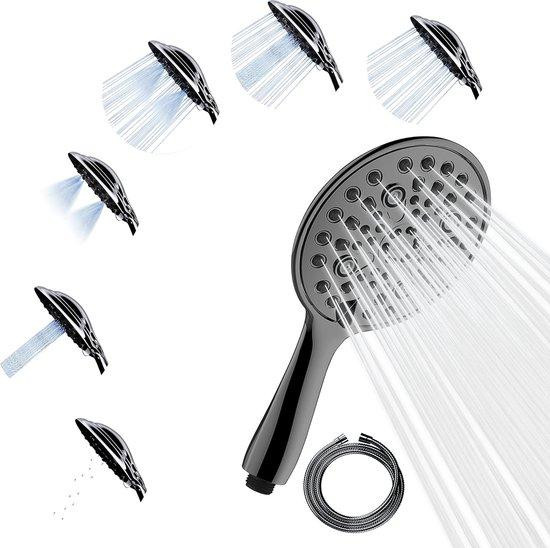 Famanu handdouche met hoge druk, 6 functies - chroom
