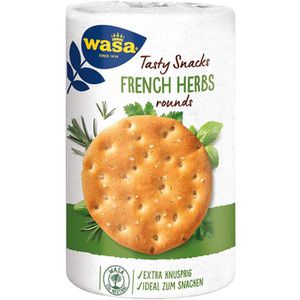 Wasa Knäckebrot Tasty Rounds Weizen, French Herbs, laktosefrei & vegan, 205 g