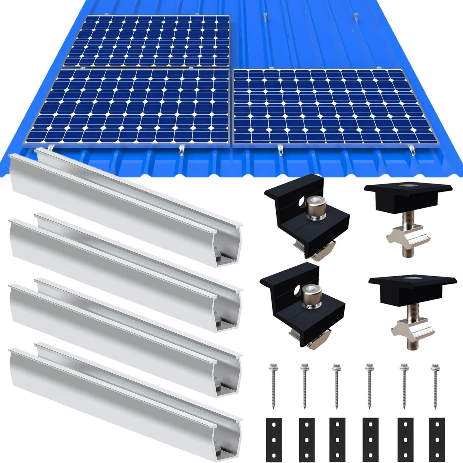 Selius Zonnepaneelhouder voor plat dak, aluminium fotovoltaïsche montagerail, 12 cm