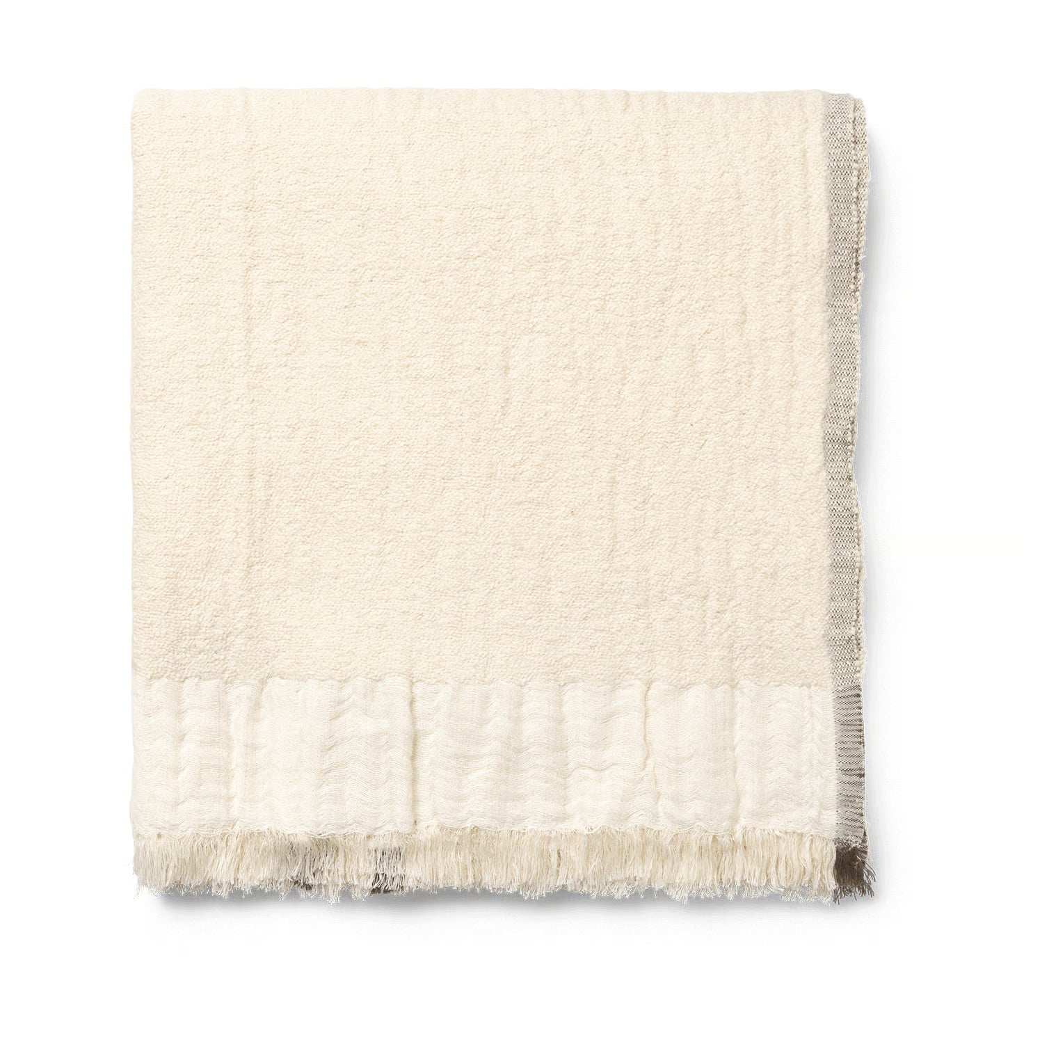 Ferm Living Weaver plaid beige wol B/D: 120 x 170 cm